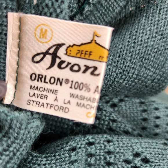 Vintage Avon Knit 70s 3 Piece Green Skirt Top Cardigan Belted Set Canada Acrylic - Picture 4 of 9
